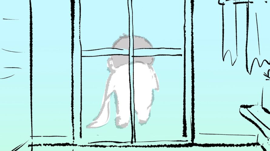 脱衣所にいる様子の7歳ぷにすけのサムネ
